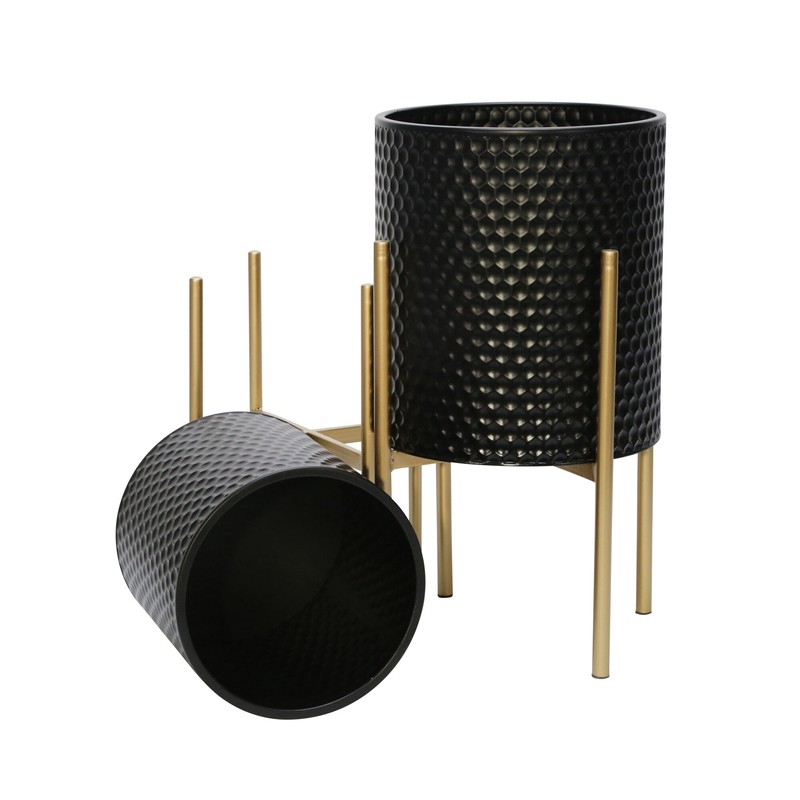 Aiken 2 - Piece Iron Pot Planter Set