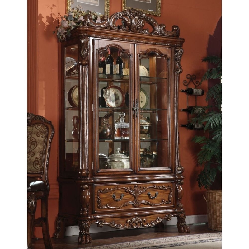 Aizley 20'' Wide Mirrored Back Curio Cabinet