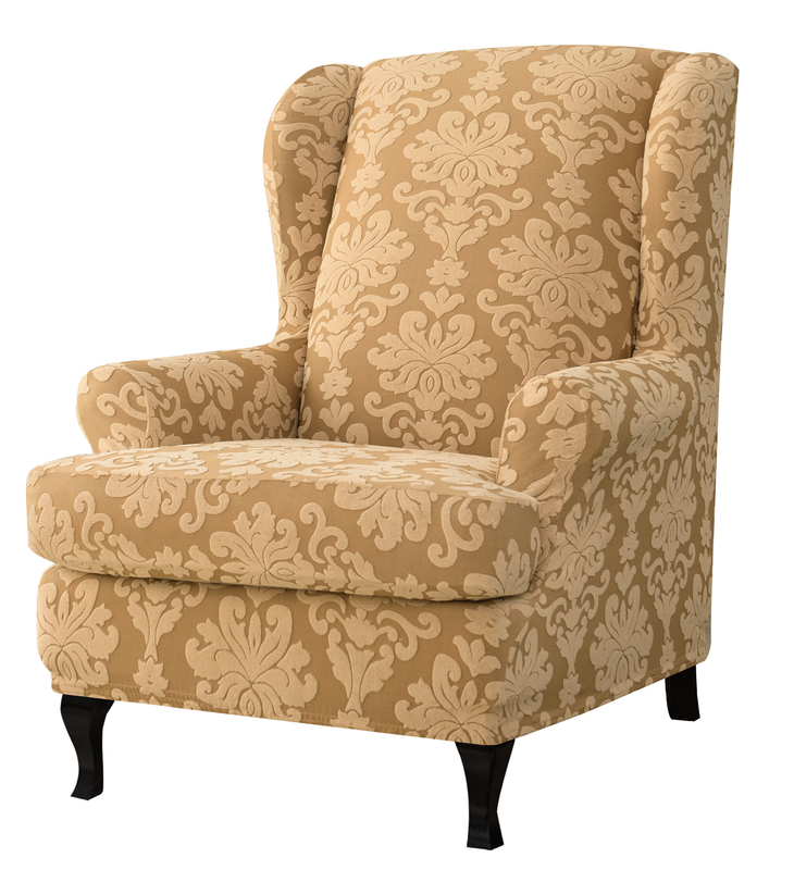 Wingback Chair Covers Ideas On Foter   Akimos Jacquard T Cushion Wingback Slipcover 1 