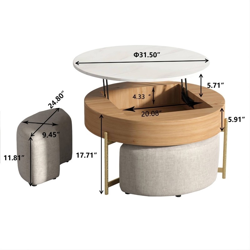 Akos Lift Top Frame Coffee Table with Storage