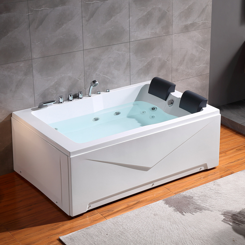 All-In-One Style 71" x 47" Alcove Whirlpool Acrylic Bathtub with Faucet