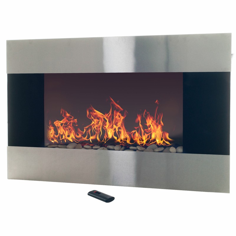 Allmar 36'' W Surface Wall Mounted Electric Fireplace