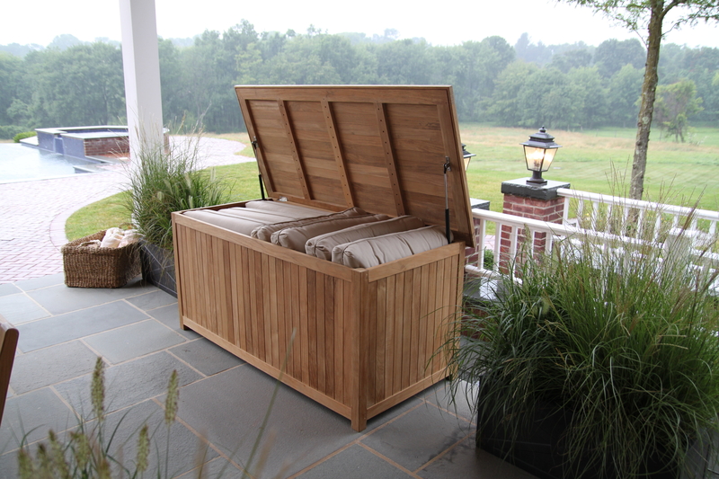 Allmodern Neal 255 Gallons Gallon Water Resistant Teak Solid Wood Deck Box in Brown