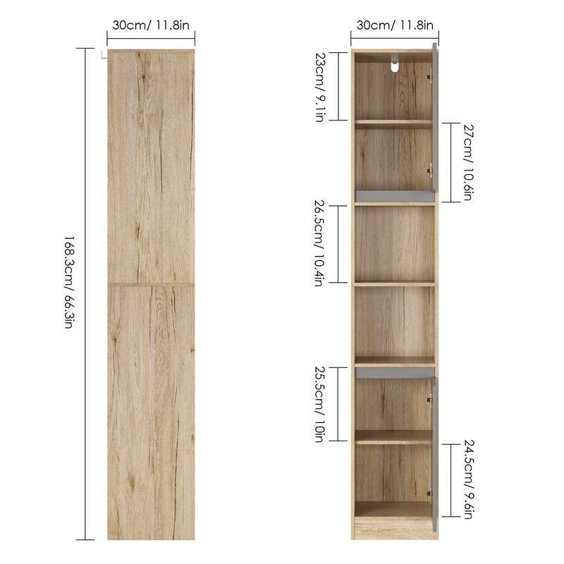 Alquan 11.8'' W x 66.3'' H x 11.8'' D Linen Cabinet