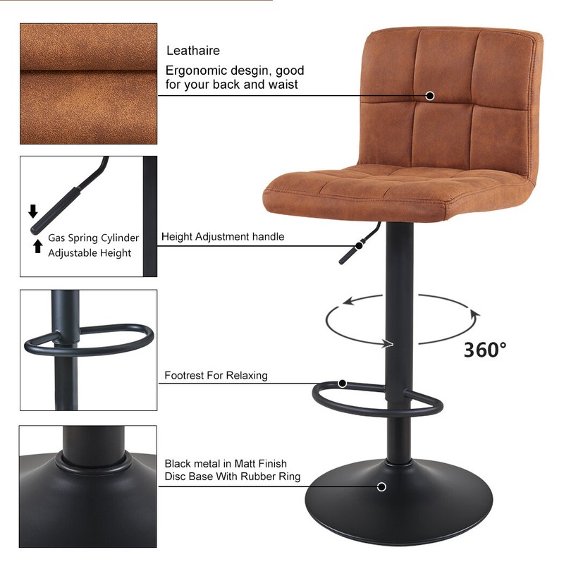 Amjed Swivel Adjustable Height Bar Stool