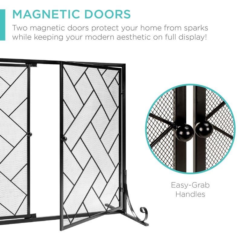 Amol 2 Panel Iron Fireplace Screen