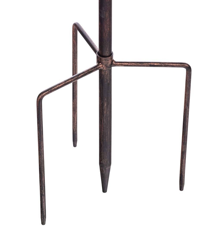 Antique Lily Flower Solar Wind Spinner Garden Stake