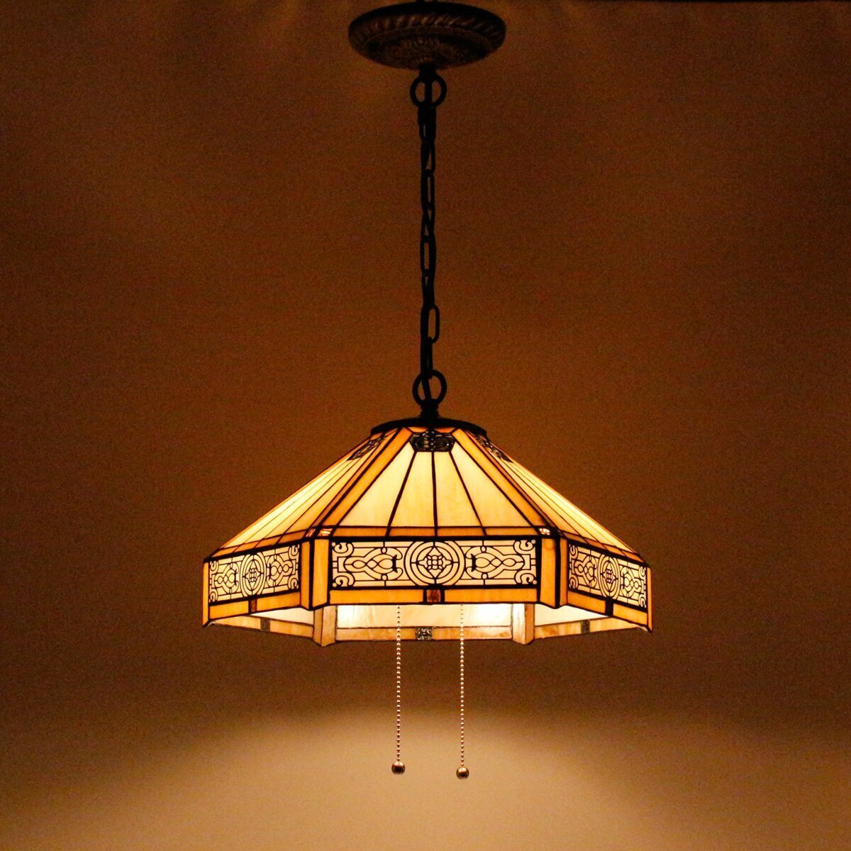 Antique Stained Pendant Light