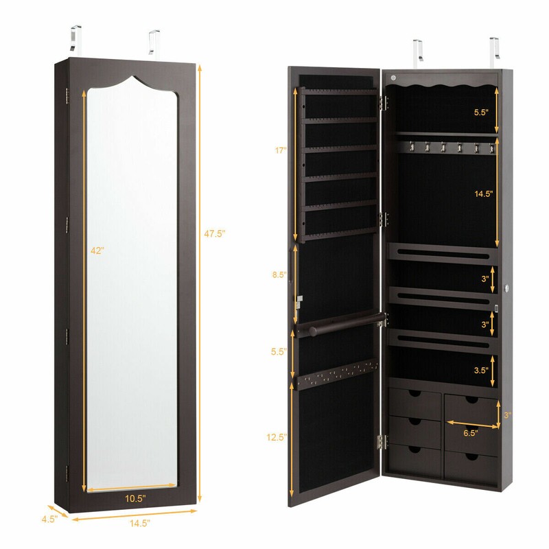 Anyha 14.5'' Wide Jewelry Armoire with Mirror