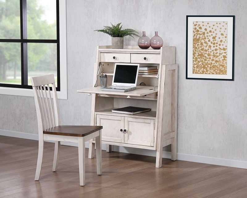 Aonesti Solid Wood Secretary Desk