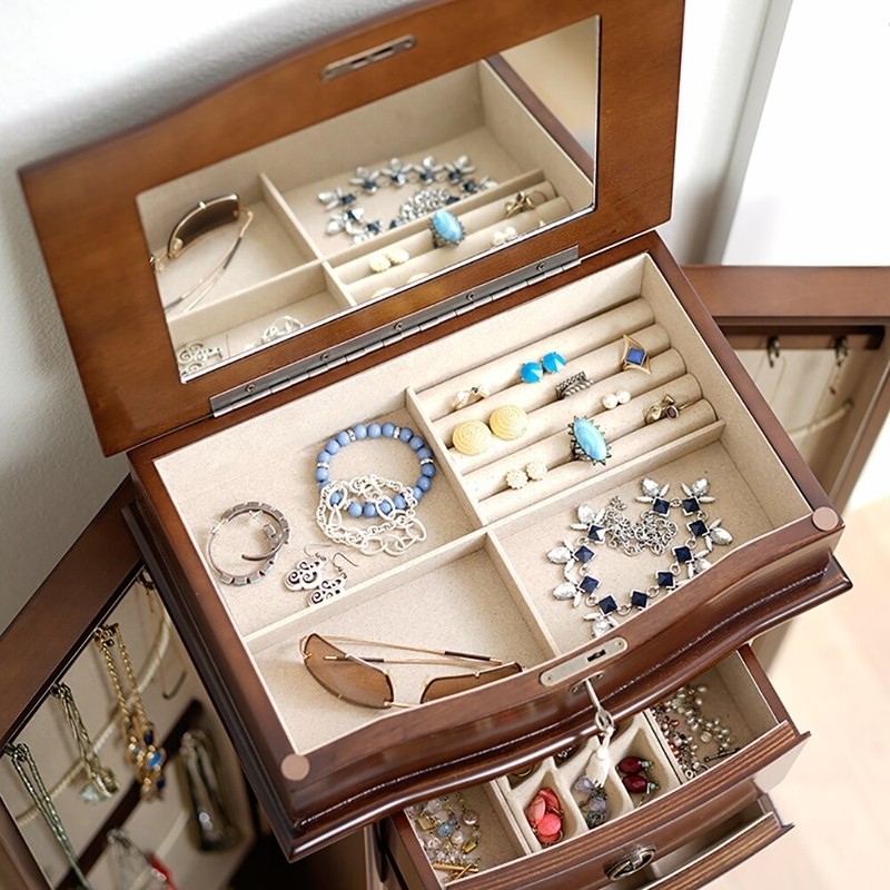 Argueta 15.5'' Wide Jewelry Armoire with Mirror
