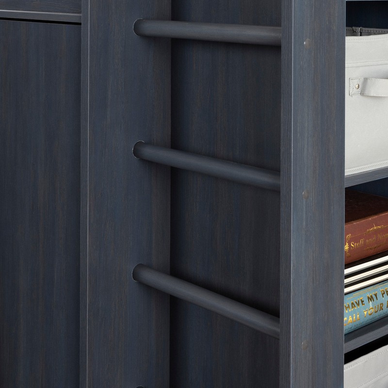 Arlen Twin 5 Drawer Loft Bed with Bookcase by South Shore