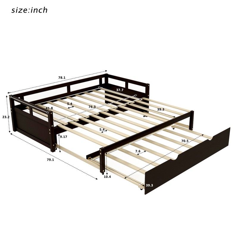 Armster Solid Wood Daybed with Trundle