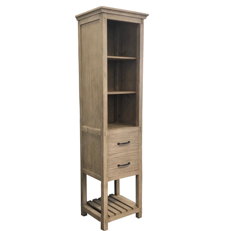 Arnisha 19.6'' W x 79'' H x 15.8'' D Solid Wood Linen Cabinet