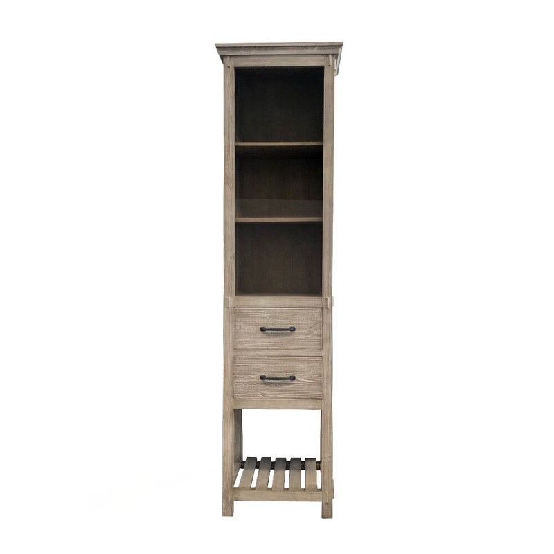 Arnisha 19.6'' W x 79'' H x 15.8'' D Solid Wood Linen Cabinet