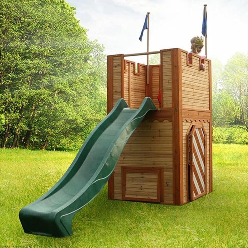 Arthur 10.47' x 3.61' Outdoor Solid Wood Playhouse