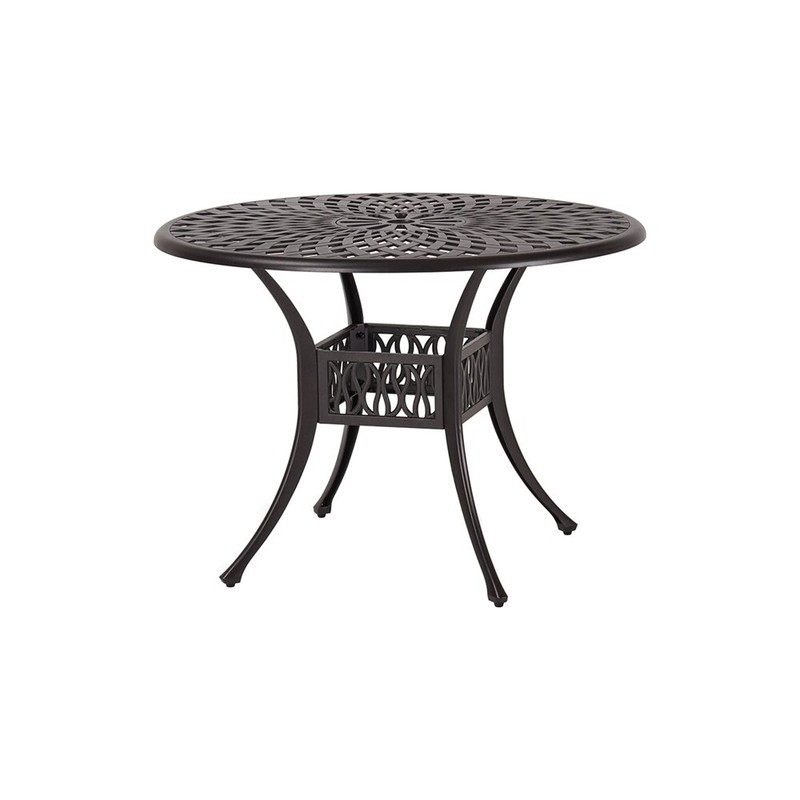 Audette Round 4 - Person Cast Aluminium 42'' Long Dining Set with Cushions