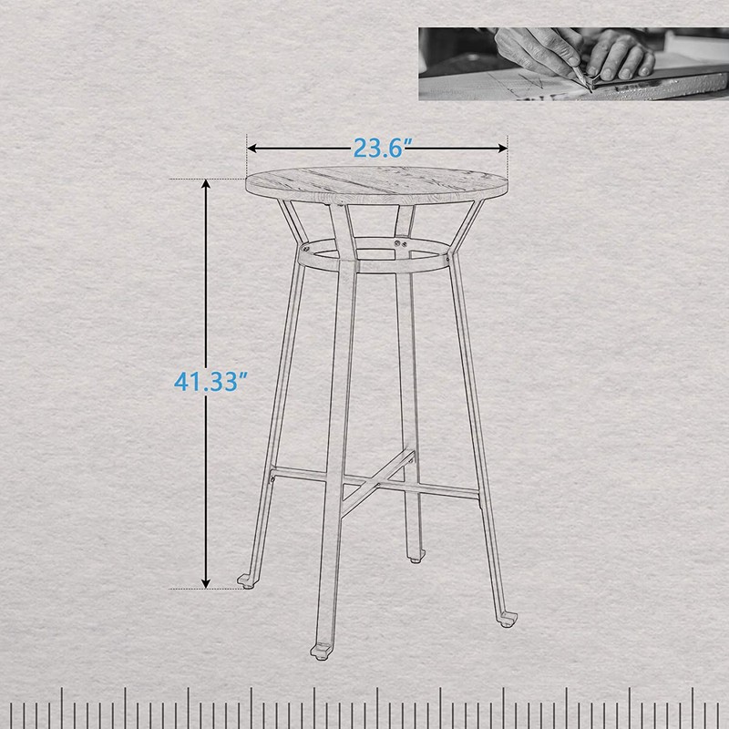 Augustine Bar Height 23.6'' Iron Dining Table