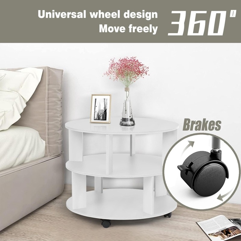 Austine 18.9'' Tall Wheel End Table