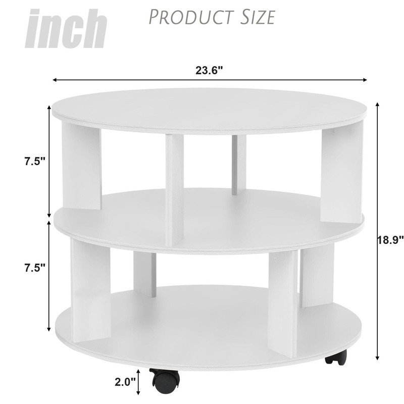 Austine 18.9'' Tall Wheel End Table