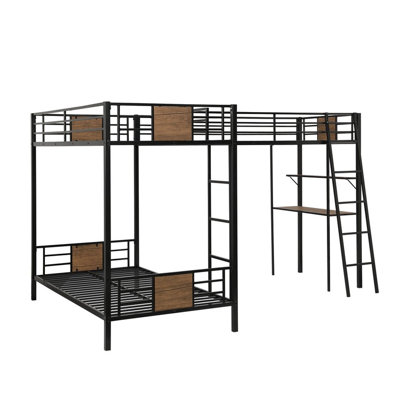Aylsham Twin Over Twin L-Shaped Bunk Beds with Built-in-Desk by Mason & Marbles