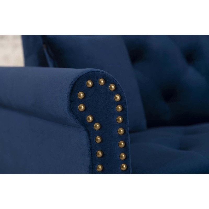 Bailey-Grace 115'' Velvet Rolled Arm