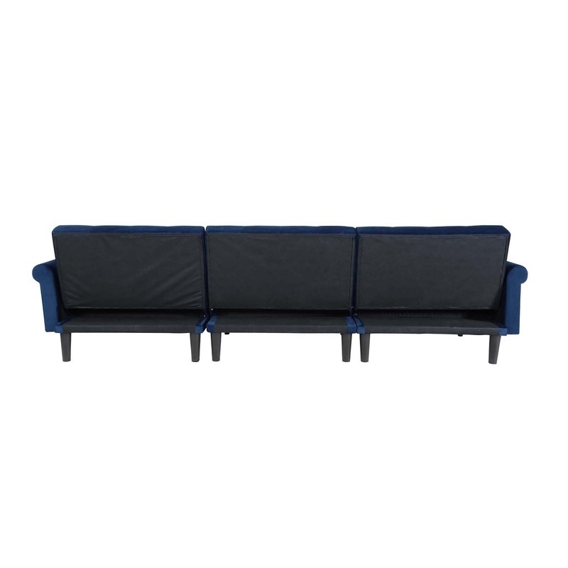 Bailey-Grace 115'' Velvet Rolled Arm