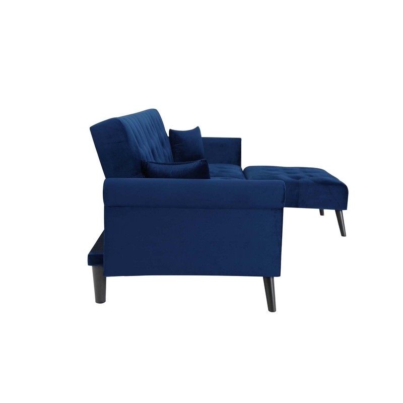 Bailey-Grace 115'' Velvet Rolled Arm