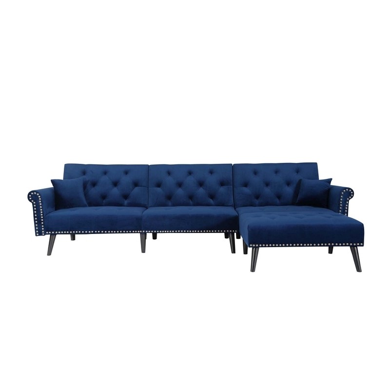 Bailey-Grace 115'' Velvet Rolled Arm