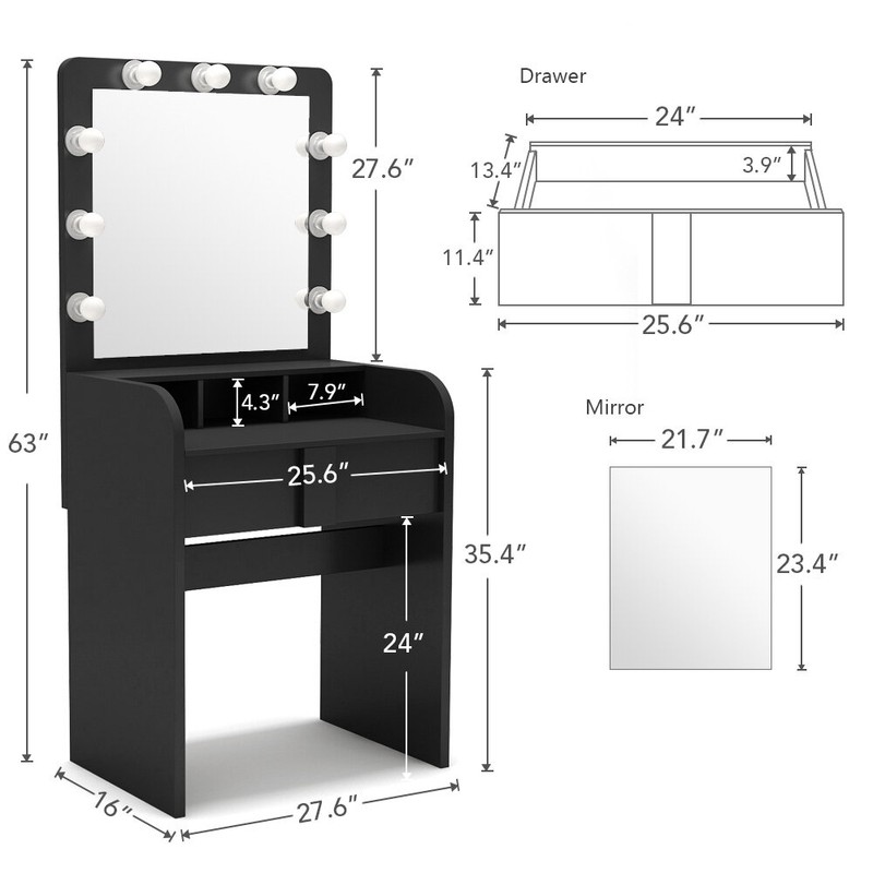 Baldon 27.6'' Wide Vanity with Mirror