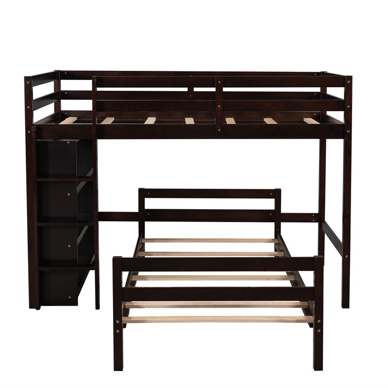 Ballina Twin Over Twin L-Shaped Bunk Beds with Shelves by Isabelle & Max™