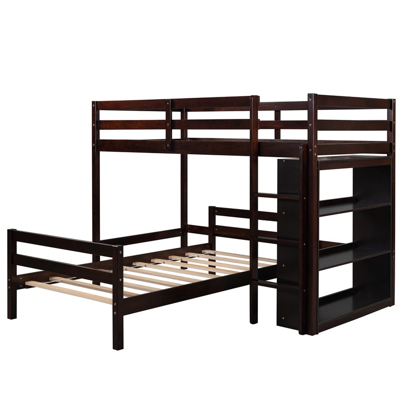 Ballina Twin Over Twin L-Shaped Bunk Beds with Shelves by Isabelle & Max™