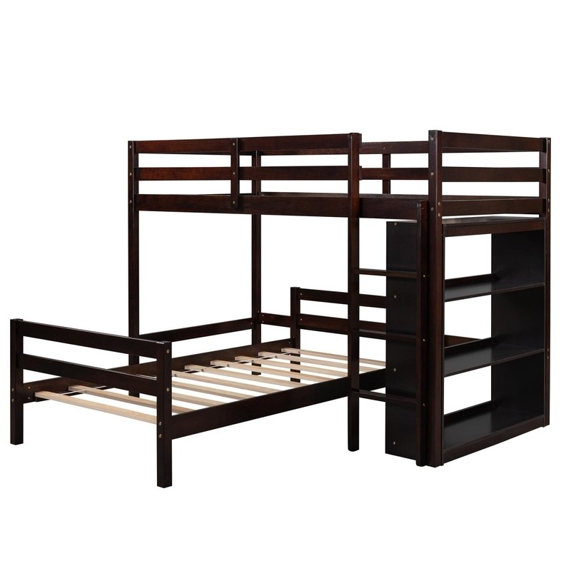 Ballina Twin Over Twin L-Shaped Bunk Beds with Shelves by Isabelle & Max™
