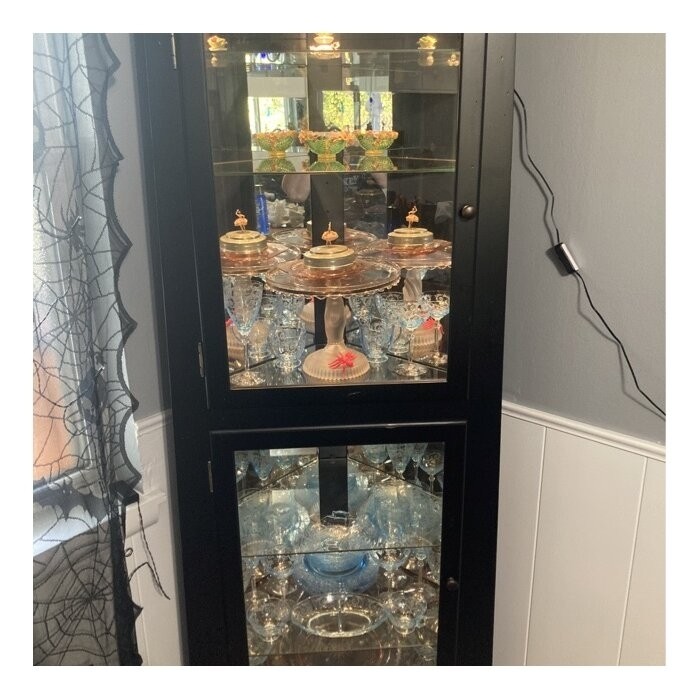 Bankston 27.25'' Wide Mirrored Back Display Stand with Lighting
