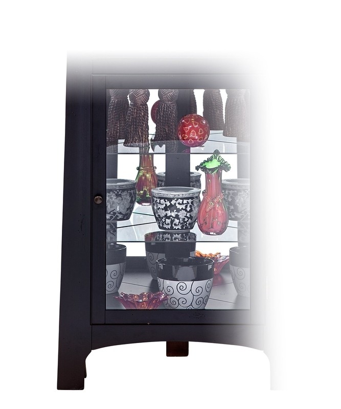 Bankston 27.25'' Wide Mirrored Back Display Stand with Lighting