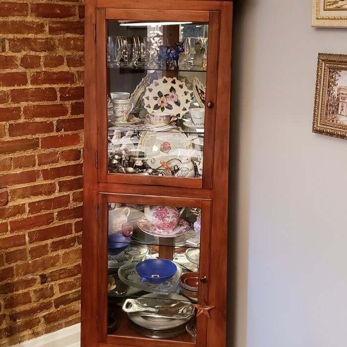 Bankston 27.25'' Wide Mirrored Back Display Stand with Lighting