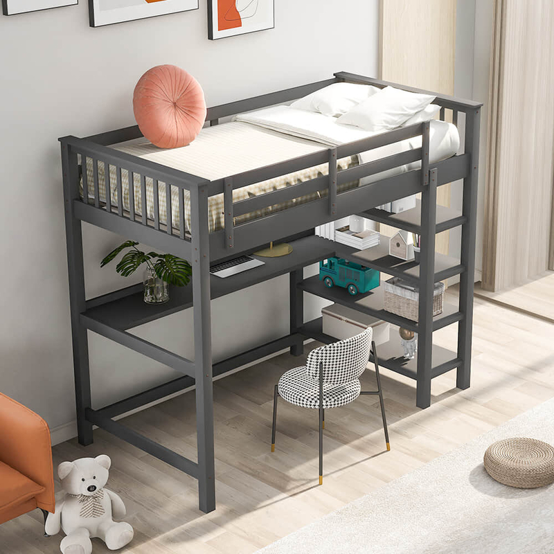 Barton Loft Bed with Built-in-Desk by Greyleigh™