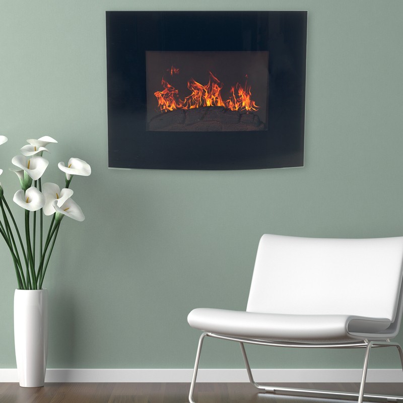 Bartow 25.5'' W Surface Wall Mounted Electric Fireplace