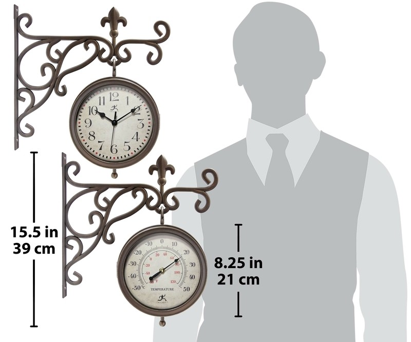 Beauregard Indoor / Outdoor Clock Thermometer