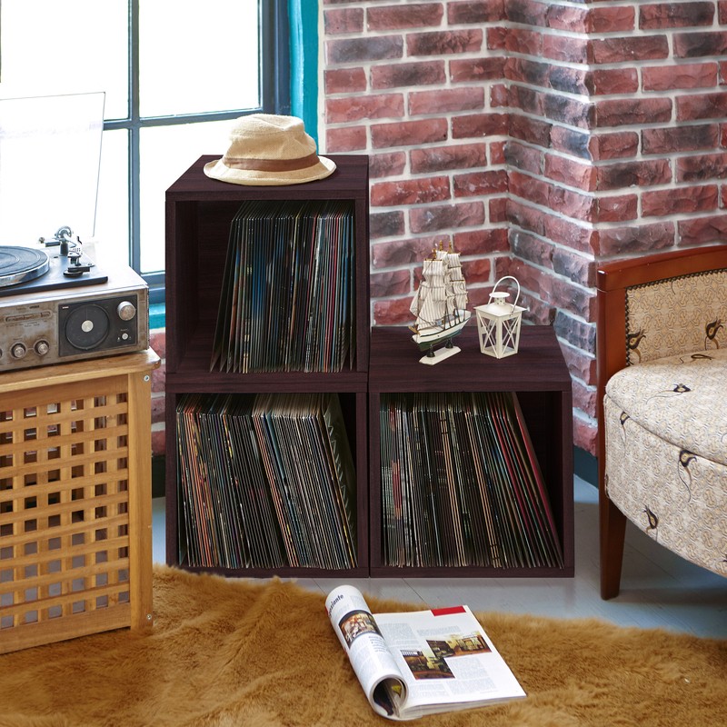 Bellwood Record Album Stackable Cube Multimedia Storage
