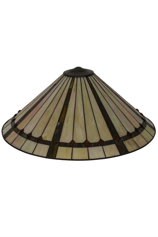 Belvidere 10'' H x 24'' W Glass Empire Lamp Shade in Yellow/Black