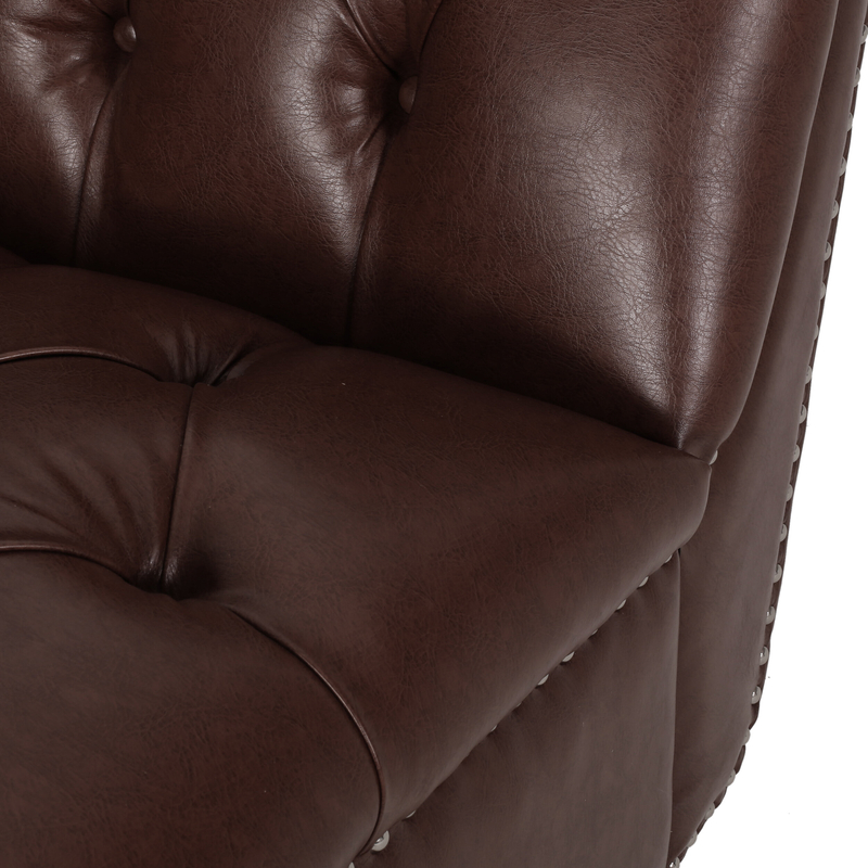 Benzinger Tufted Faux Leather Armless Chaise Lounge