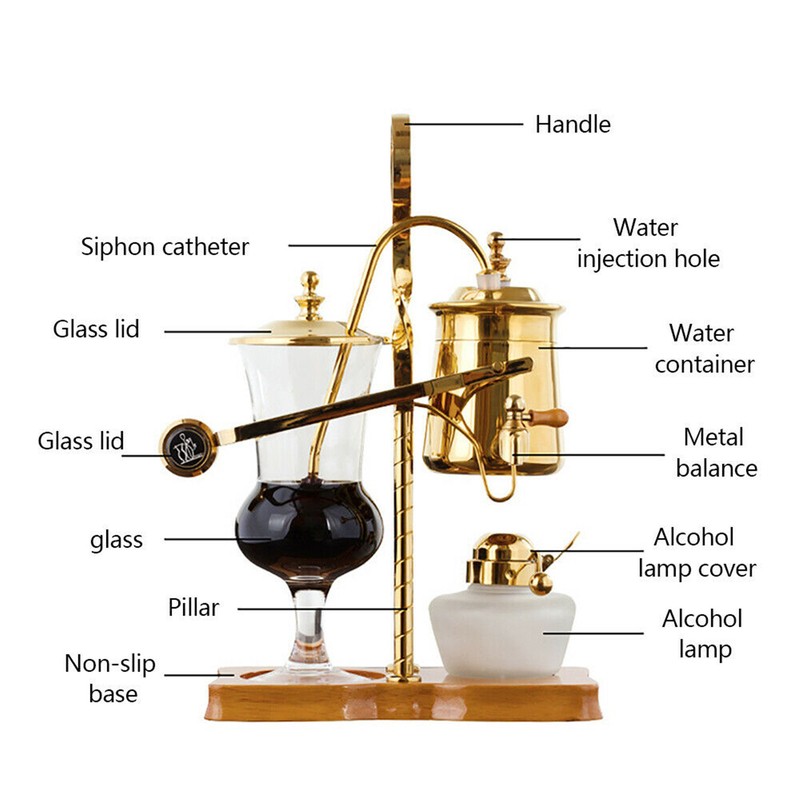 BESTBUY 15-Cup Luxury Belgian Royal Family Balance Siphon Coffee Maker