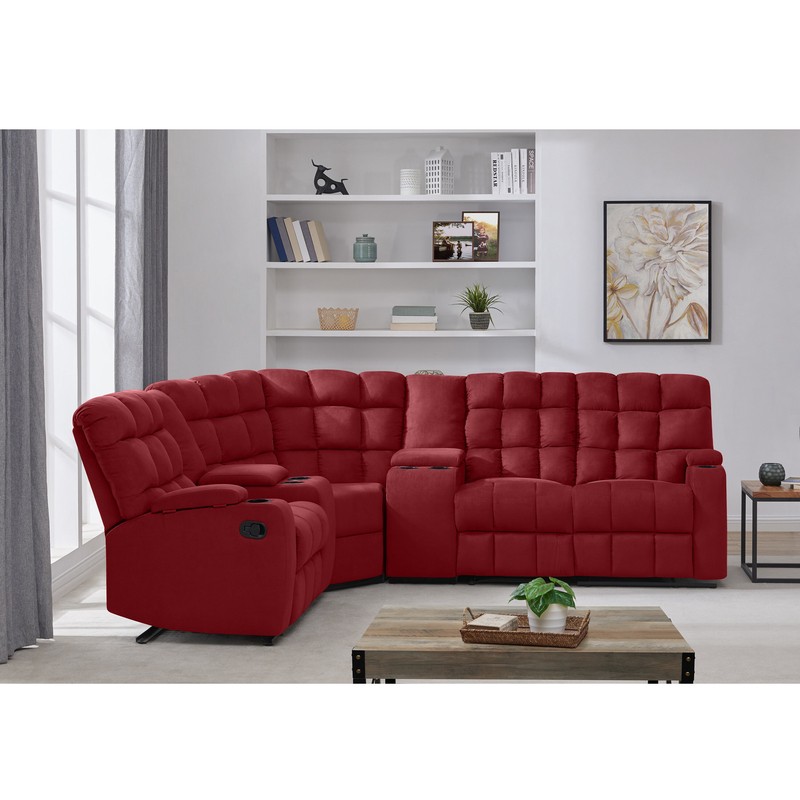 Bewley 96.25" Wide Symmetrical Reclining Corner Sectional