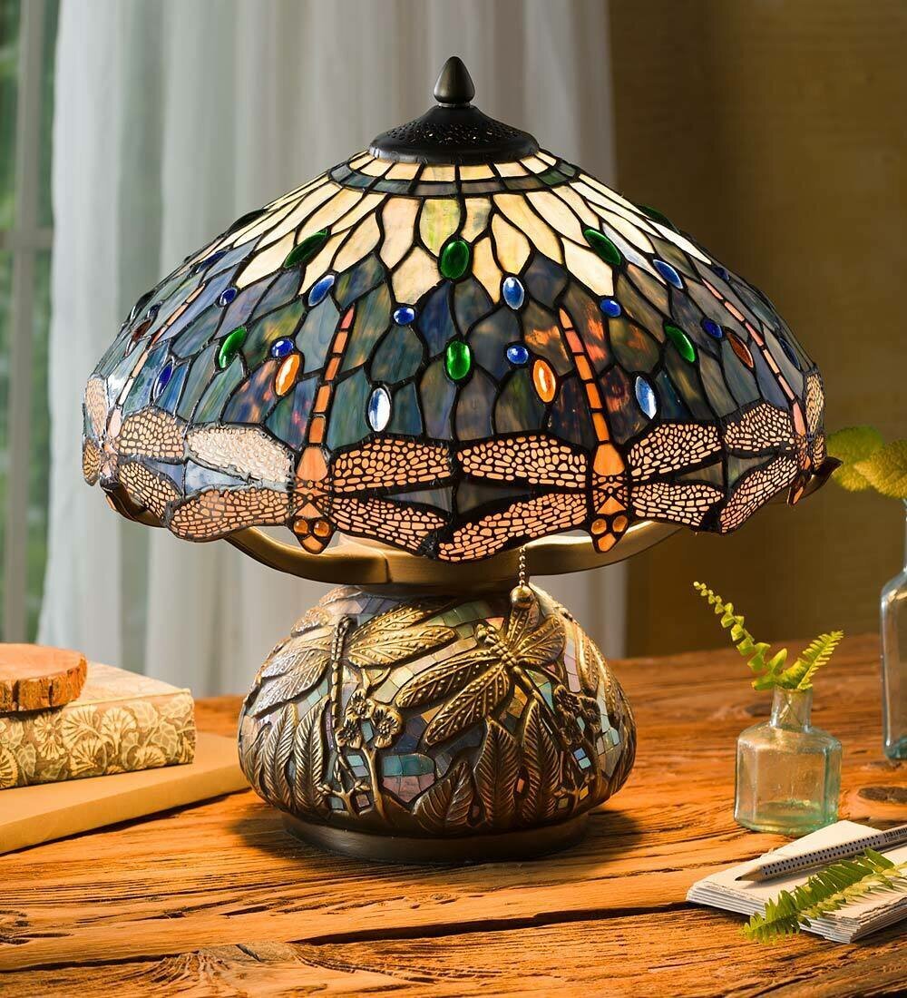 Blue Tiffany Dragonfly Lamp