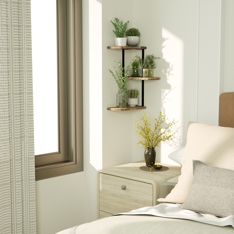 Boehmer 3 Piece Corner Shelf with Adjustable Shelves