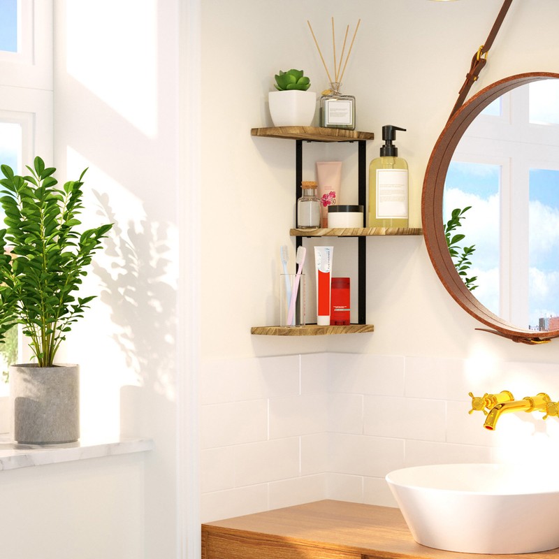 Boehmer 3 Piece Corner Shelf with Adjustable Shelves