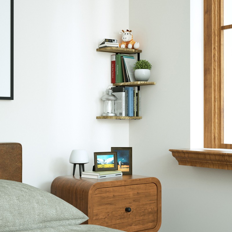 Boehmer 3 Piece Corner Shelf with Adjustable Shelves