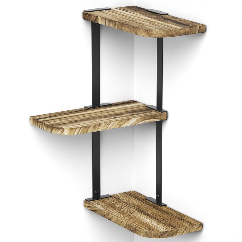 Boehmer 3 Piece Corner Shelf with Adjustable Shelves