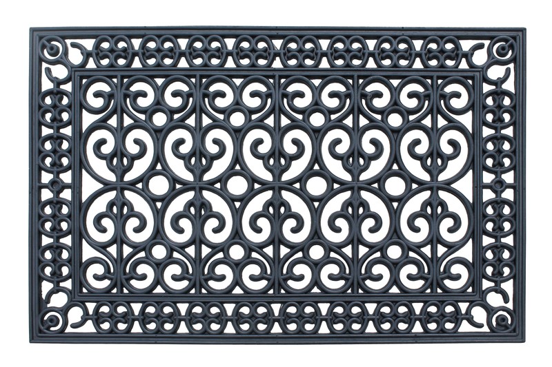 Bradford Rubber Paisley Beautifully Hand Finished Elegant 36"L x 24"W Non-Slip Indoor-Outdoor Door Mat